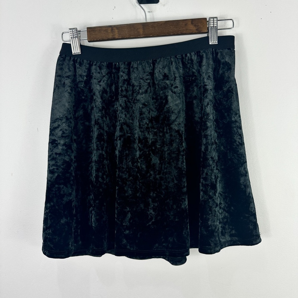 The Children's Place Velvet Skirt XXL 16 Black Crushed A-Line Witchy Coquette
